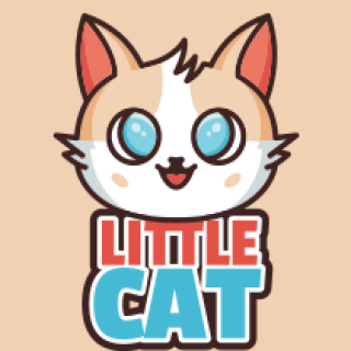 pet logo smiling cute kitten mascot