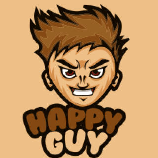 gaming logo boy mascot with evil smile