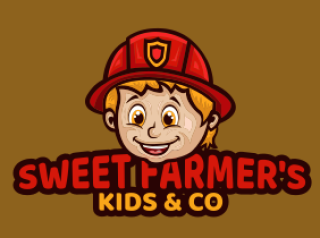 gaming logo happy boy in firefighter hat