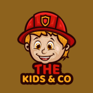 gaming logo happy boy in firefighter hat