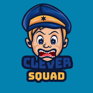 games logo angry kid in police hat mascot