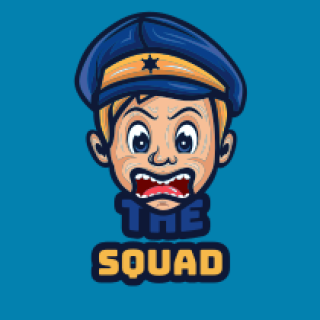 angry boy mascot in police hat