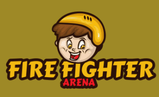 games logo laughing boy mascot with helmet