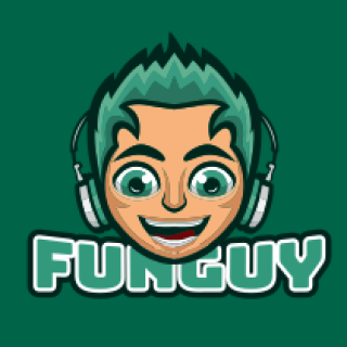 music logo boy DJ mascot with headphones