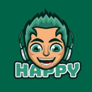 music logo boy DJ mascot with headphones