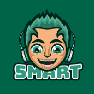 music logo boy DJ mascot with headphones