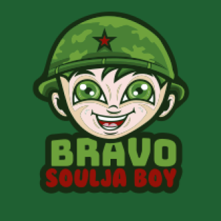 games logo icon little soldier boy mascot