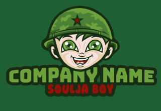 cute little army boy mascot