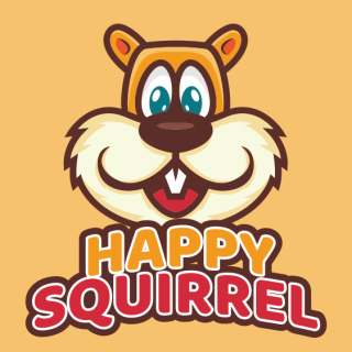 cute squirrel face mascot
