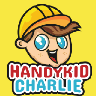 boy wearing construction hat mascot