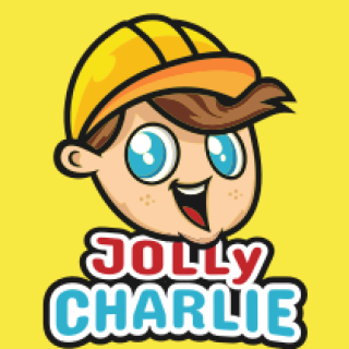boy wearing construction hat mascot