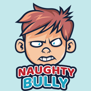 mascot logo angry boy biting his lips