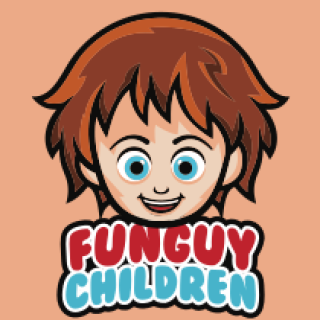 big eyes smiling face child mascot