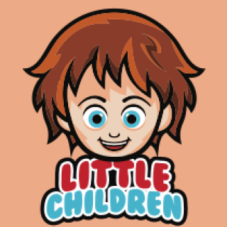 big eyes smiling face child mascot