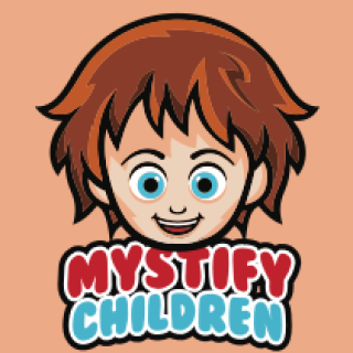 big eyes smiling face child mascot