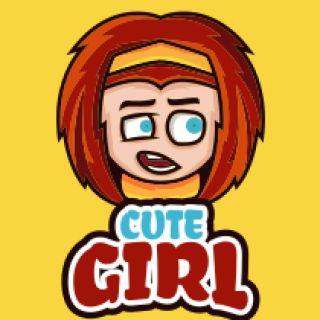 retail store logo annoyed girl mascot