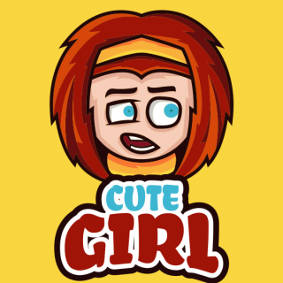 retail store logo annoyed girl mascot