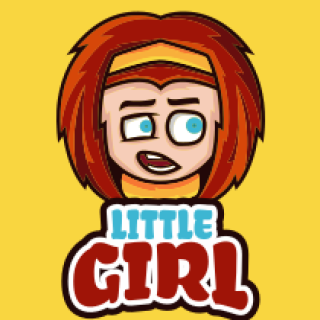 retail store logo annoyed girl mascot