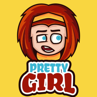 retail store logo annoyed girl mascot