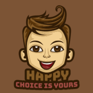 mascot logo smiling boy with stylish hair