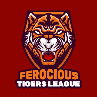 sports logo angry tiger mascot in shield