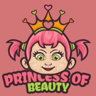 cute little princess wear crown with hearts