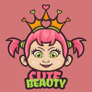 toy shop logo cute princess wearing crown