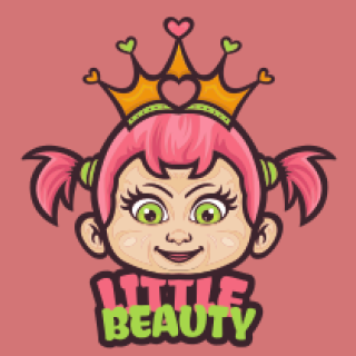 toy shop logo cute princess wearing crown