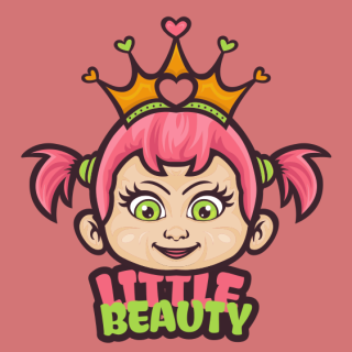 childcare logo cute princess in crown