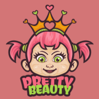 toy shop logo cute princess wearing crown