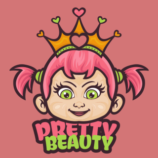 toy shop logo cute princess wearing crown