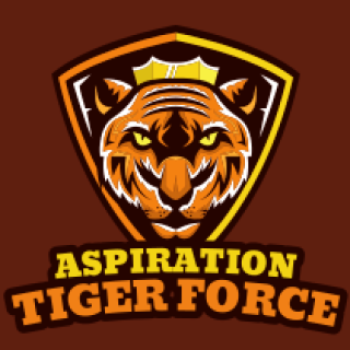 sports logo mascot tiger with crown in shield