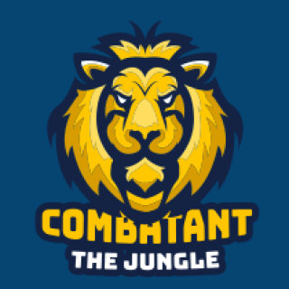 animal logo image annoyed lion face mascot