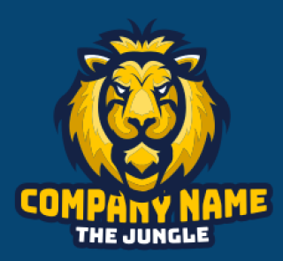 animal logo image annoyed lion face mascot