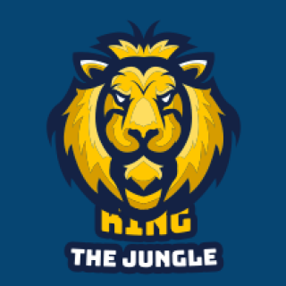 animal logo image annoyed lion face mascot