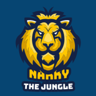 animal logo image annoyed lion face mascot