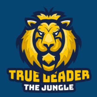animal logo image annoyed lion face mascot