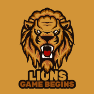 gaming logo angry lion mascot roaring