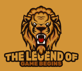 gaming logo angry lion mascot roaring