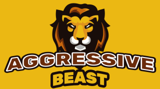 Lion with anger face mascot logo
