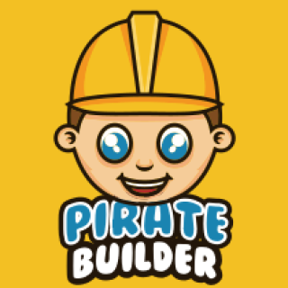 game logo construction boy mascot in hard hat