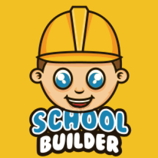 game logo construction boy mascot in hard hat
