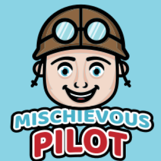 gaming logo smiling pilot boy mascot