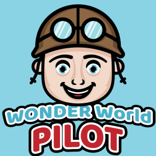 Happy boy mascot wearing pilot hat