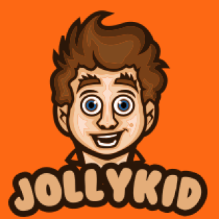 smiley boy mascot with long hair