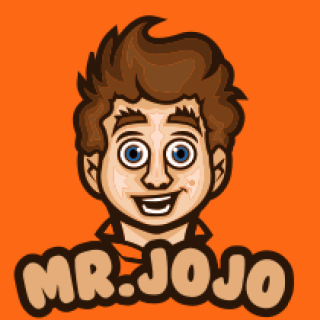 smiley boy mascot with long hair