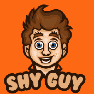smiley boy mascot with long hair