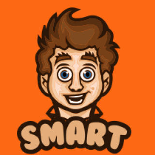 smiley boy mascot with long hair