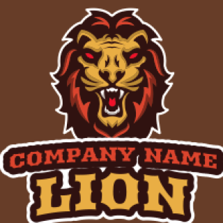 animal logo template roaring lion face mascot