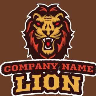 roaring lion face mascot